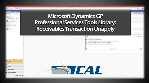 Dynamics GP Professional Services Tools Library: Receivables Transaction Unapply