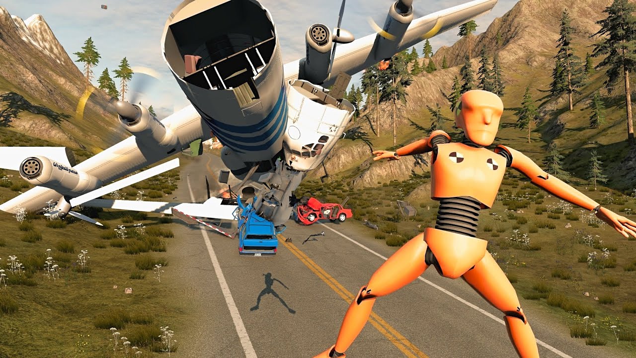 Plane Crashes With Dummies 2 - BeamNg Drive