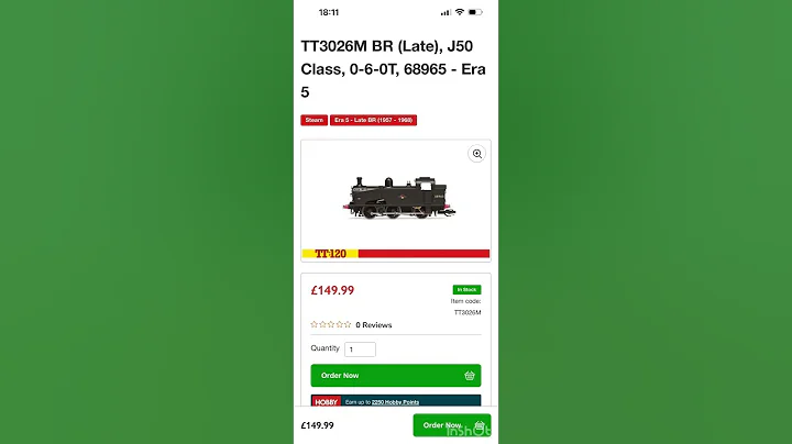 J50 in TT:120 now in stock (era 5) #j50 #tt120 #hornby #train #modelrailroad #modelrailway #railway