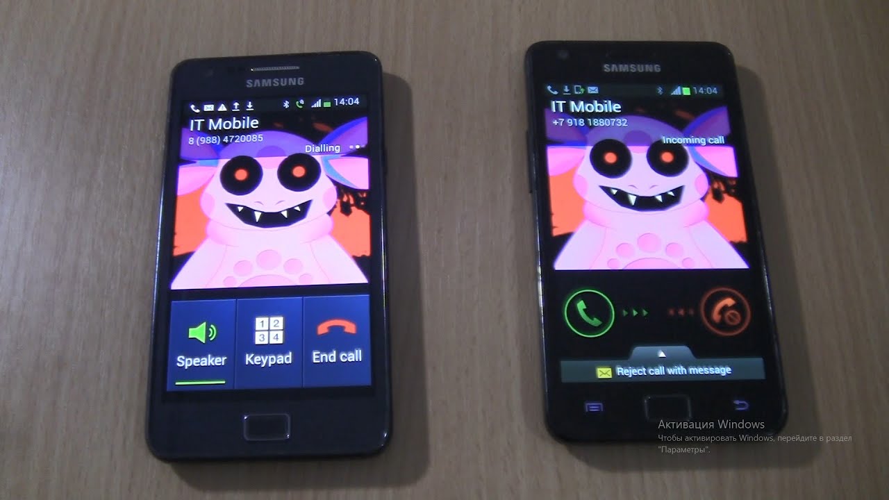 Double angry luntik Incoming call&Outgoing call at the Same Time on 2 Samsung Galaxy S2