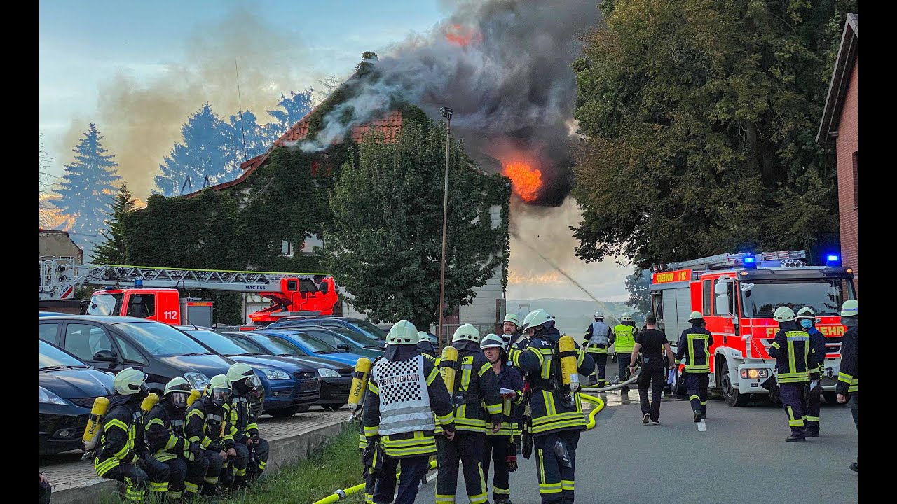 Großbrand Reinserturm vor den Toren Einbeck