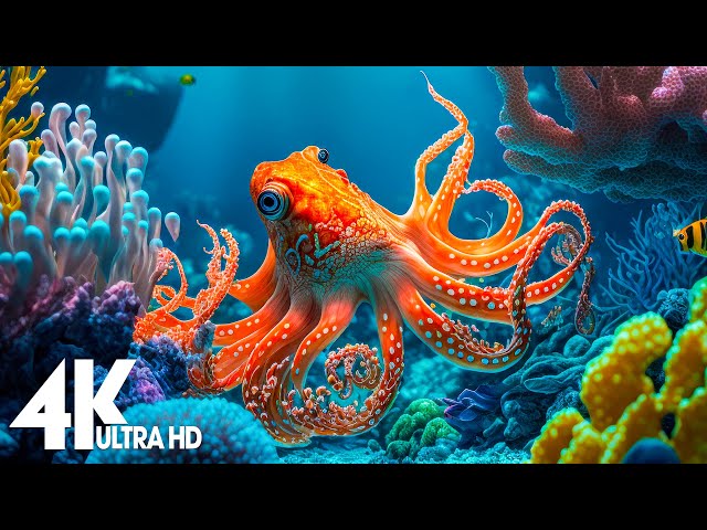 24 HOURS of 4K Underwater Wonders + Relaxing Music - The Best 4K Sea Animals for Relaxation class=