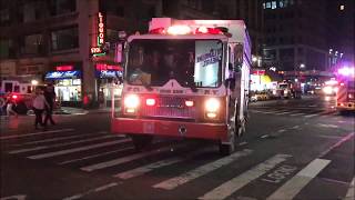 FDNY ENGINE 3 & FDNY HIGH RISE UNIT 1 RESPONDING TO A 10-77 HIGHRISE FIRE ON 40TH ST. IN MANHATTAN.