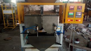 double head semi automatic weighing filling machine