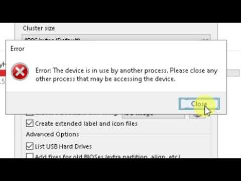 How to solve rufus error easily, the device is in use by another process