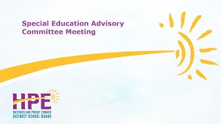 2026 September 24, Special Education Advisory Committee