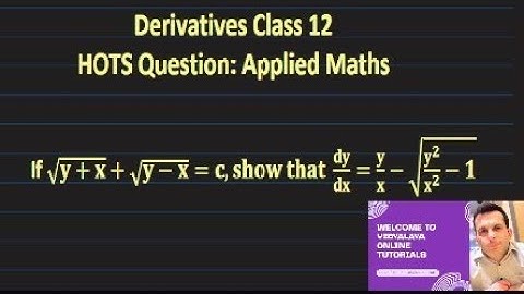 Derivatives | Class 12 | Applied Maths | HOTS Question | Exercise 5.1