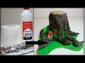 DIY Decorative Stump From Paper// Декоративный пень из бумаги своими руками