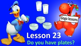 English Lesson 23 – Do you have plates? | ENGLISH VIDEO COURSE FOR KIDS
