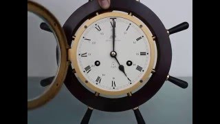 Sold! SCHATZ ROYAL MARINER WALL Clock Nautical Bell Chime German Stearing Wheel