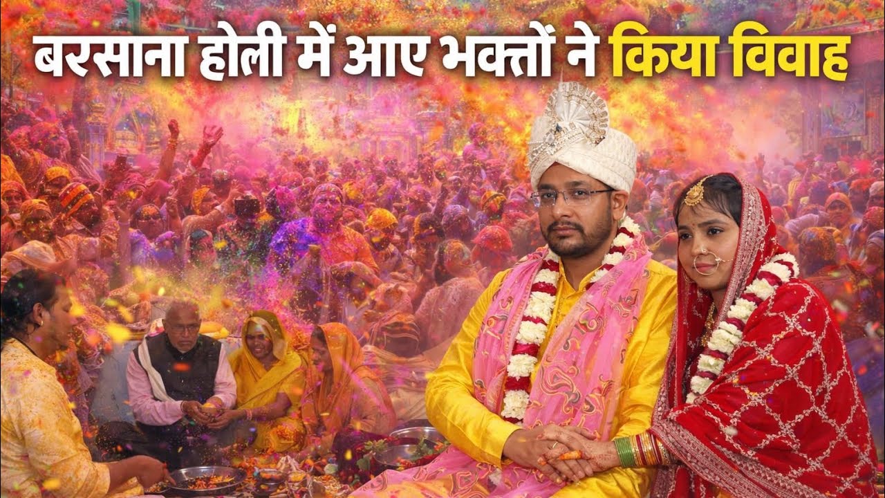 🔴 बरसाने की होली मैं आये भक्तों ने किया विवाह 🌸🌺🙏🏻 #pavitrabhakti 