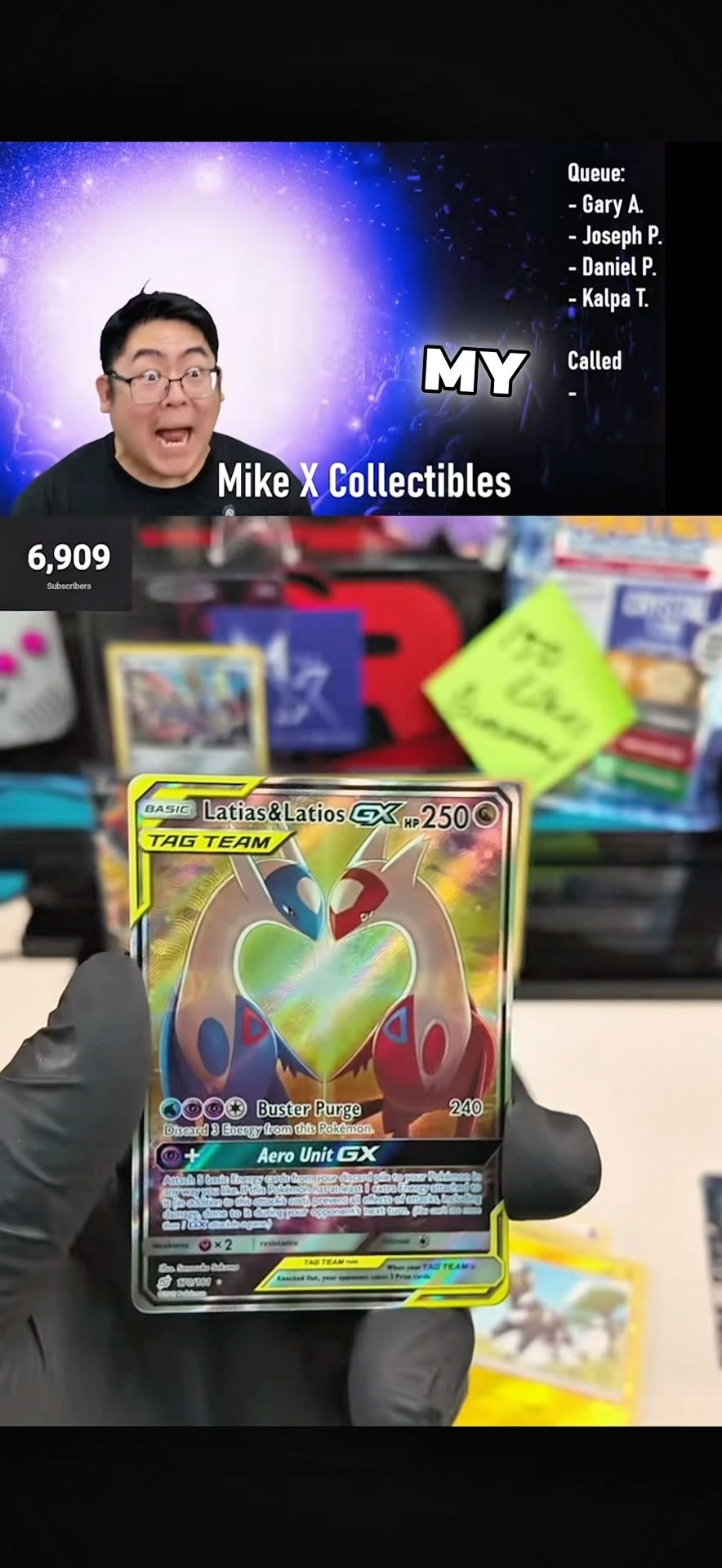 Mike X Collectibles pulls the Latias & Latios GX from Team Up