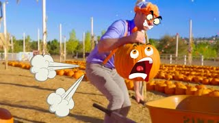 Funny halloween with blippi at a pumpkin farm pumpkin 🎃 blippi explores a pumpkin patch memes