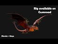 Rigged Dragon 3D Model – Blender 4.4+ & Maya 2025+ | #Dragon3D#CreatureRigging#Blender3D#Maya3D#VFX