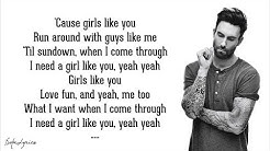 Maroon 5 - Girls Like You (Lyrics) ft. Cardi B  - Durasi: 3:54. 