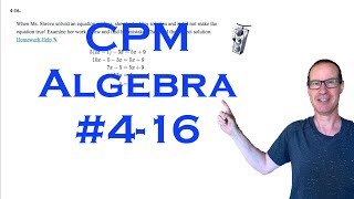 CPM Algebra Chapter 4 Problem 16