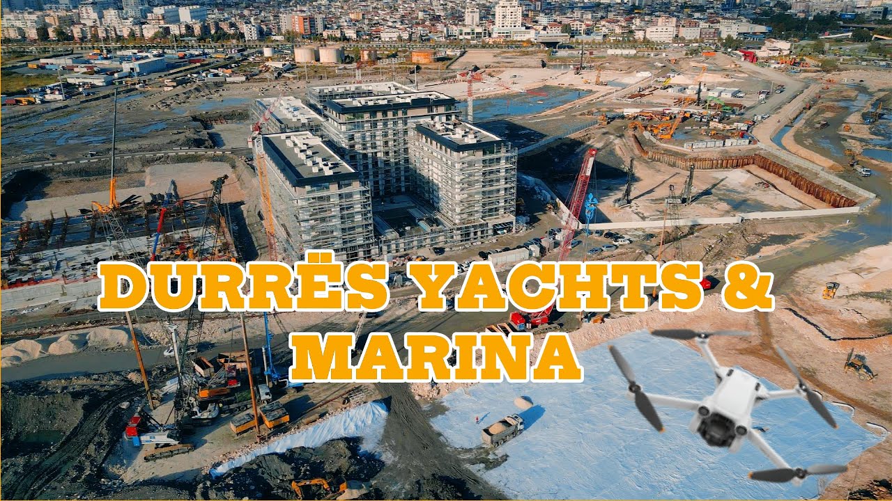 Вид с дрона на пристань Дурреса: работы продолжаются спустя годы