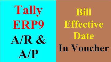 Bill Reference Effective Date entry Tally ERP9 | Effective Date of Bill Reference entry Tally ERP9