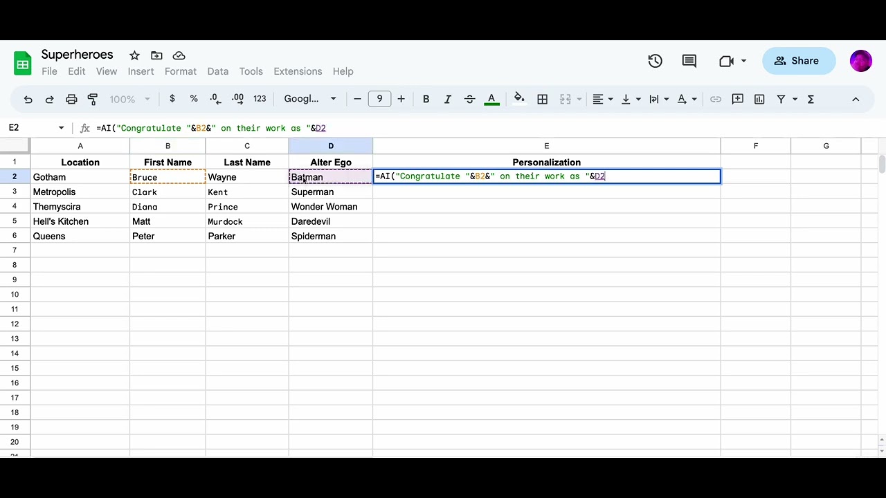 Personalize.ai Google Sheets Extension Demo YouTube