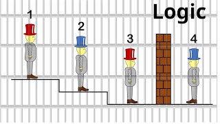 Giải cứu 4 nhà logic với câu đố Logic 4 chiếc mũ trên kênh MindYourDecisions screenshot 1