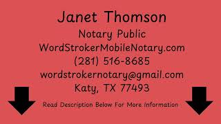 Notary Public Katy, TX 77493 Open Early & Late  I am the Notary Near You!