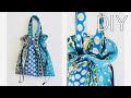 見返し付き！　お出かけ巾着トートバッグの作り方　Drawstring type tote bag tutorial  しっかり締まるけどファスナーより手軽なのが巾着タイプのいいところ