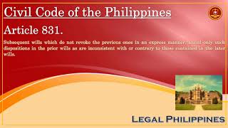 What Happens When Subsequent Wills Don't Expressly Revoke The Previous Ones | Civil Code Article 831 Update