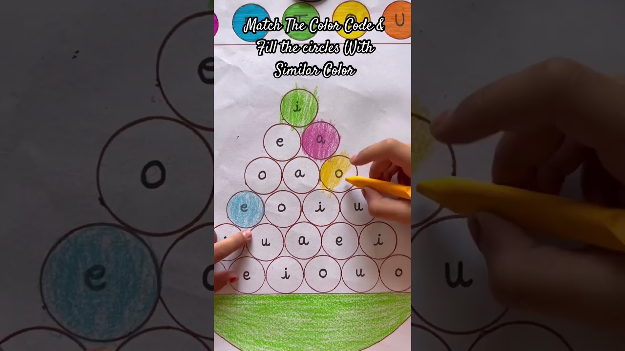 Fill The Circles With The Color Code Above | Language activity | Kids Activity 