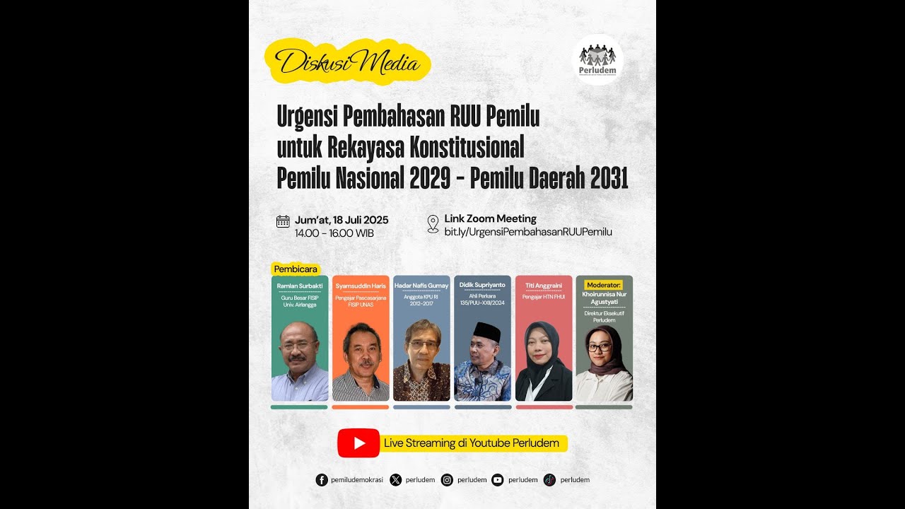 Urgensi Pembahasan RUU Pemilu untuk Rekayasa Konstitusional Pemilu Nasional 20029 Pemilu Daerah 2031