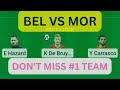 BEL vs MOR Football Match Dream11 team | BELGIUM vs MOROCCO Match Preview, Prediction | SL,GL Team