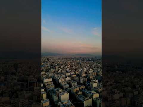 غروب خورشید در هوای پاک شهر تهران           