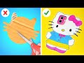 ¡TRUCOS CUTE DE HELLO KITTY! Transformaciones extremas de cartón por 123 GO! Gold