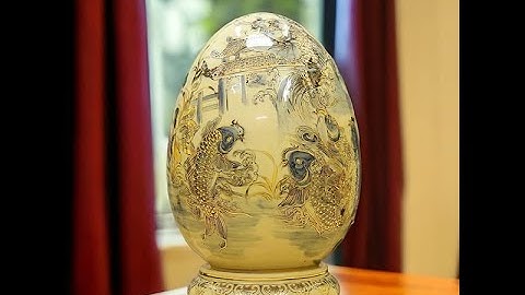 Trứng Tài Lộc Cá Chép Vượt Vũ Môn Vẽ Vàng 24k BG204