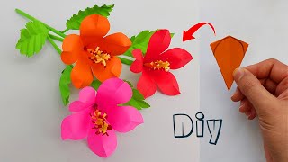 Hibiscus Paper Flower 🌷| Flower Making Step by Step