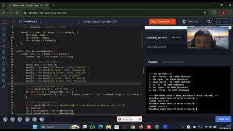 cara membuat program java menu restoran (Tugas 1 ) UNIVERSITAS TERBUKA