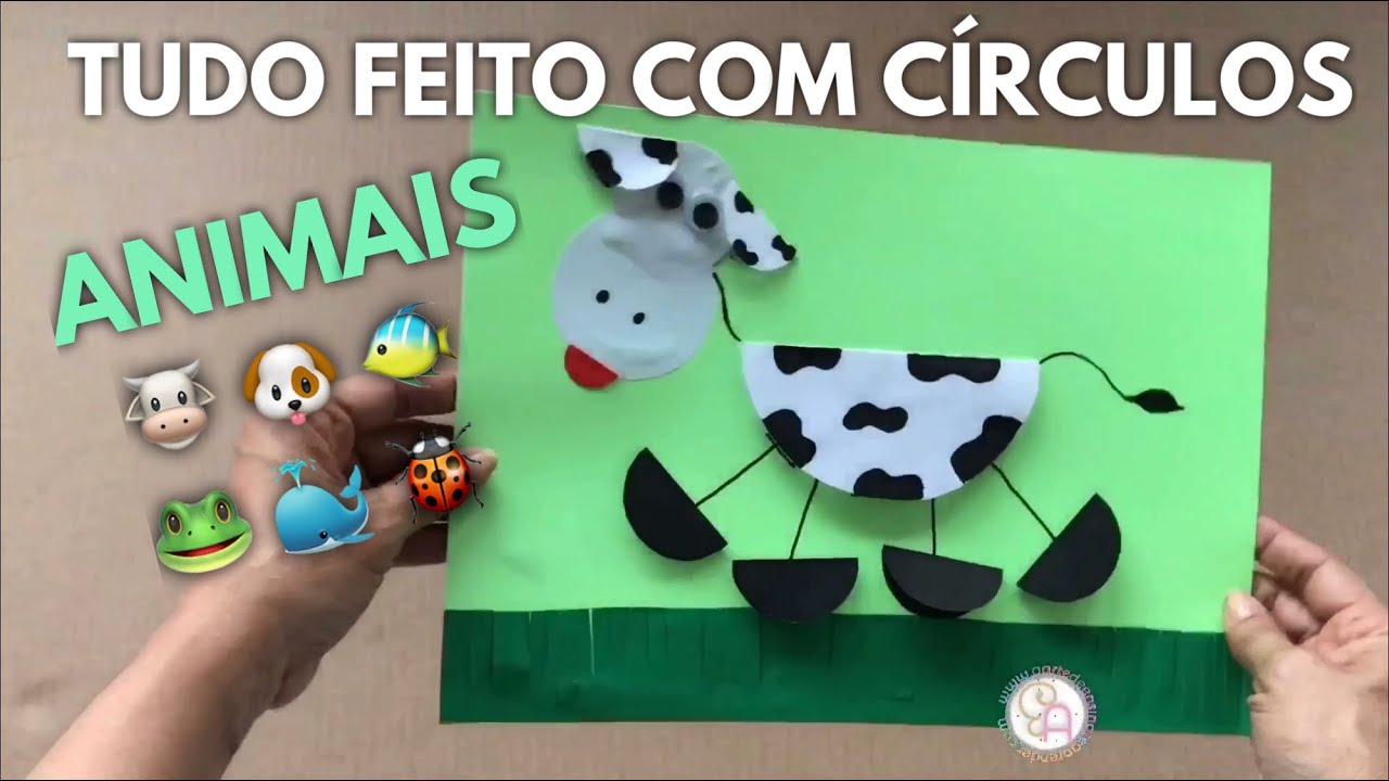 ANIMAIS FEITOS COM CÍRCULOS DE PAPEL ♡
