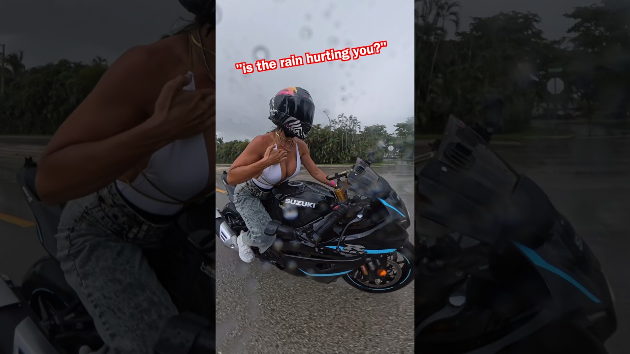 ..IS IT JUST ME?! #gsxr1000r #girlbikers #rainyride #bikerchick #motorcyclegirl #gsxr1000