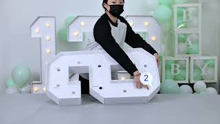 3FT Marquee letter light installation/Tutorial (Number 9) #marqueeletters #partydecorations