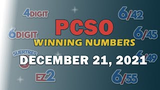 P49M Jackpot Ultra Lotto 6/58, EZ2, Suertres, 6Digit, 6/42 and Superlotto 6/49 | December 21, 2021