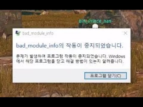 배틀그라운드 "Bad module info" 오류??? 해결법 PUBG