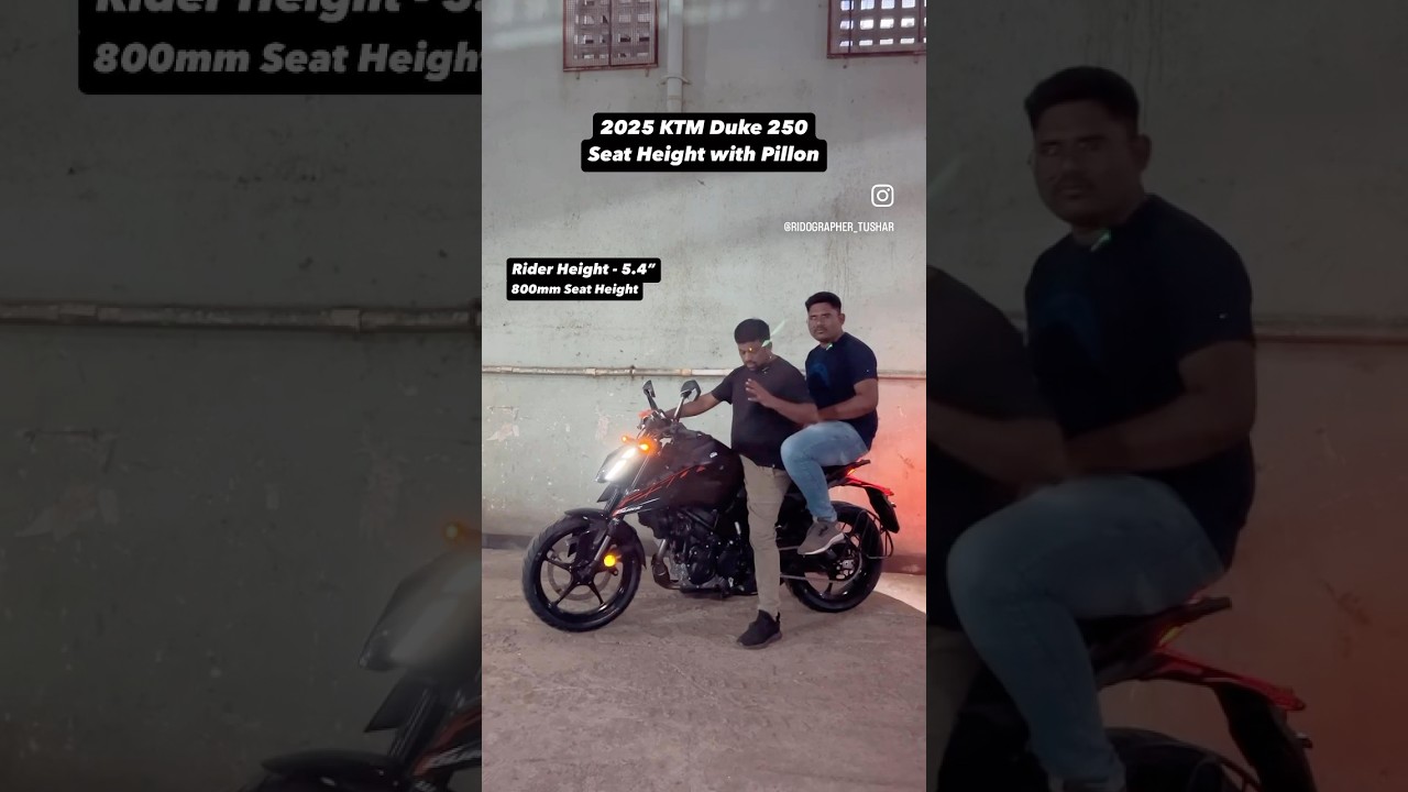 Seat Height with Pillion 2025 KTM Duke 250