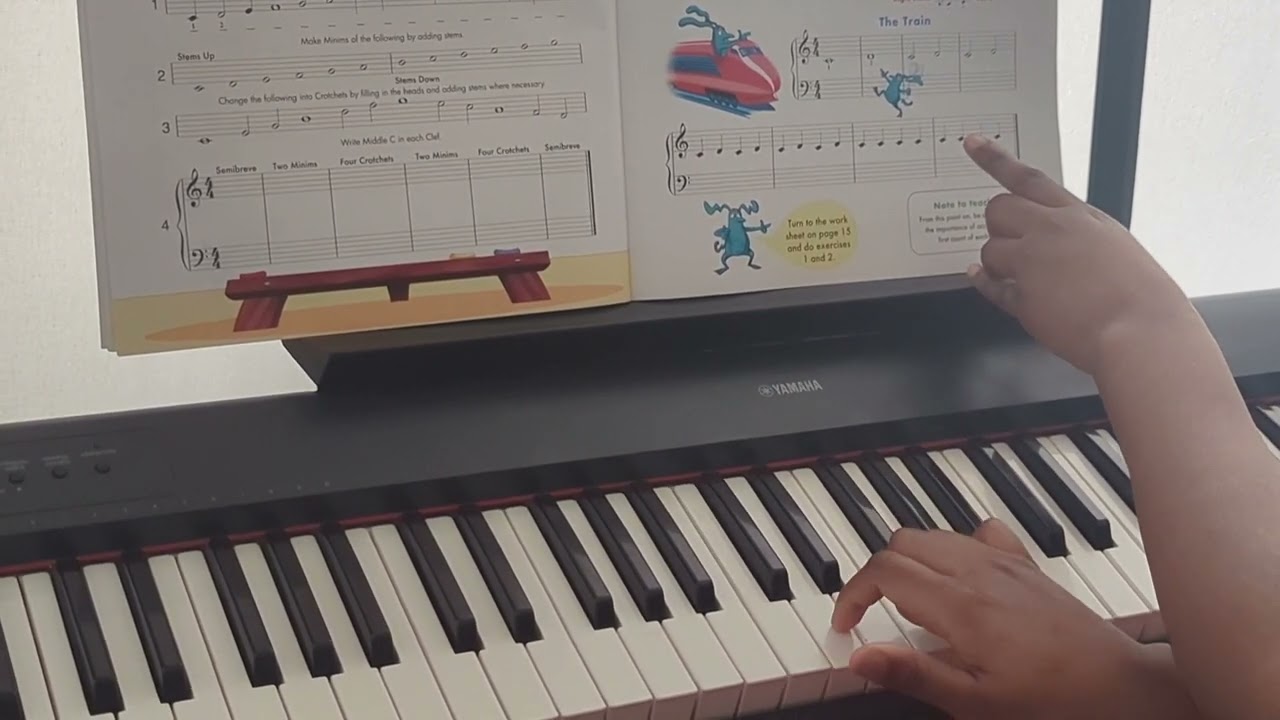 Piano tutorial "The Train" from John Thompsons easiest piano course book 1 ( In depth )