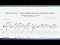 Study No.47 - Recuerdos de una noche de luna (Arr. by Dien Le Guitar Pro) for Guitar with TAB