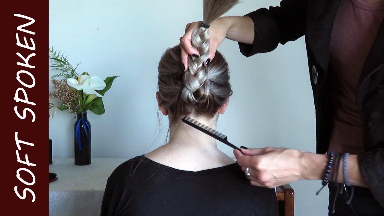 Hypnotising Hair brushing | hair play | braiding - soft spoken [ASMR']