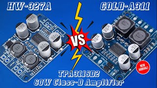Gold-A311 vs XH-M313 (HW-327) TPA3118D2 60W Digital Amplifier Comparison, Review and Sound Test