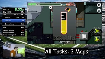 Among Us Speedrun - All Tasks: 3 Maps - Keyboard - 15:53.134