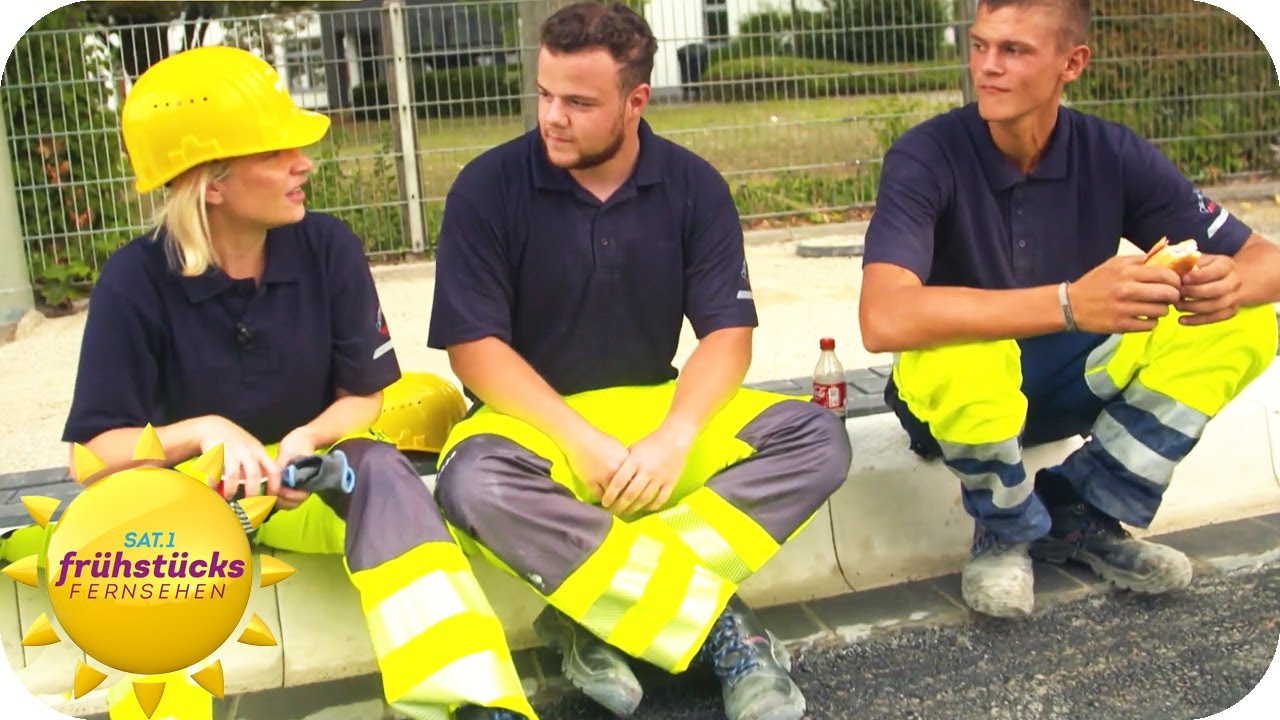 Anna ackert - so hart ist die Arbeit im Straßenbau | SAT.1 Frühstücksfernsehen