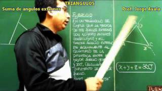 Suma de Ángulos Externos en un Triángulo - Demostración