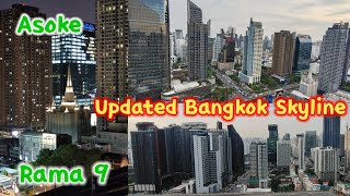 [4K] EP. 104 Updated Bangkok Skyline, Asoke vs. Rama 9 Areas as of April 2022, Thailand