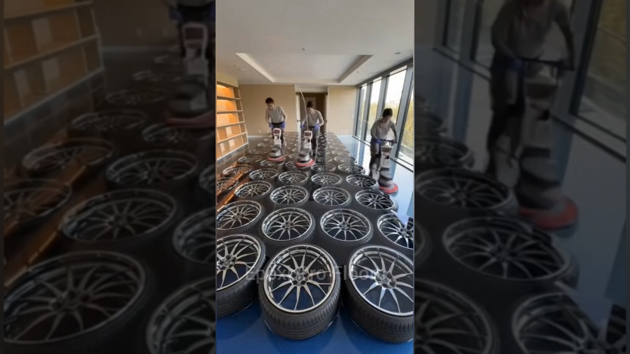 Creación de piso llantas deportivas resina epóxica 